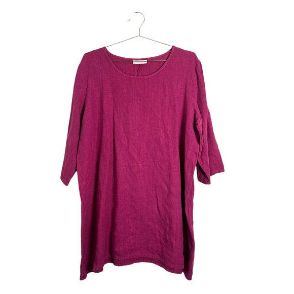 bryn Walker Tops - Bryn Walker Magenta Pink Linen A-Line Shift Dress/Tunic Size L